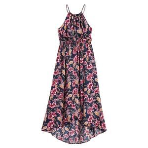 Old Navy Blue & Pink Spring  floral halter maxi dress size XS